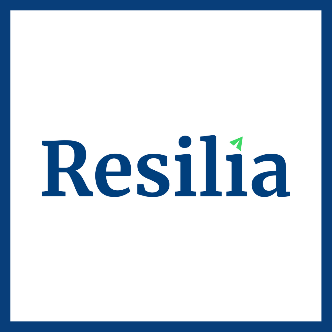 Resilia logo on white background Logo Resilia sou yon fon blan